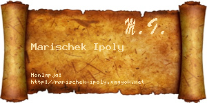 Marischek Ipoly névjegykártya